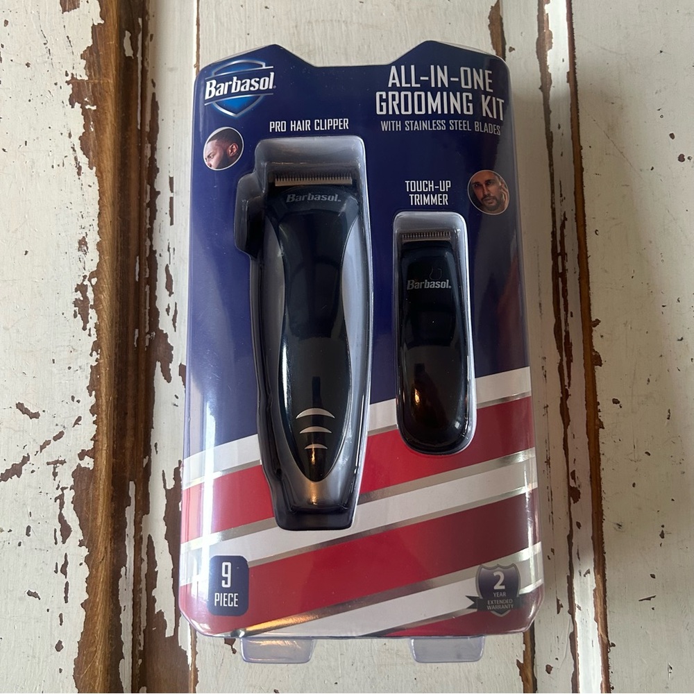 Barbasol All-In-One Grooming Kit 9 Piece Battery-Powered New in Box